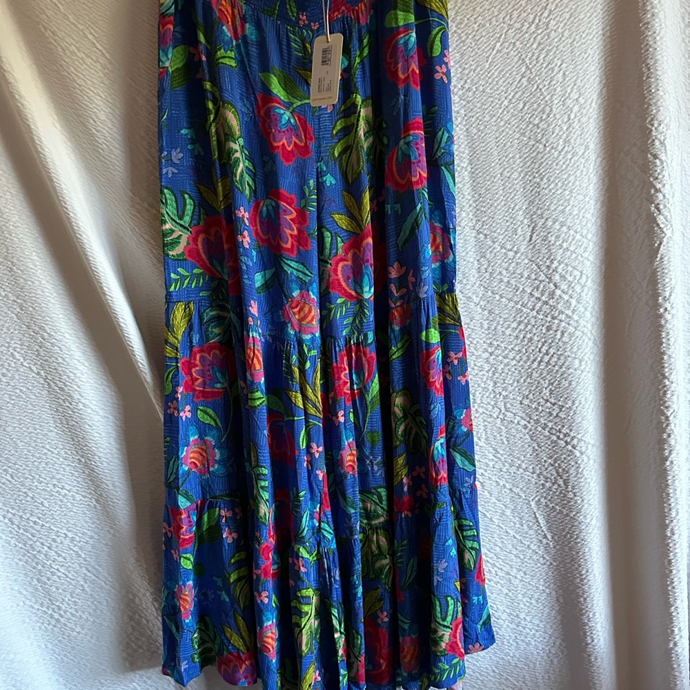 Johnny Was Blue Rumba Tiered Pant Size L NWT